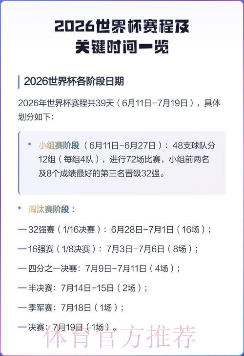2026世界杯完整赛程详细安排赛事详情官网入口
